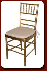 Gold Ballroom Chair with Ivory Cushion